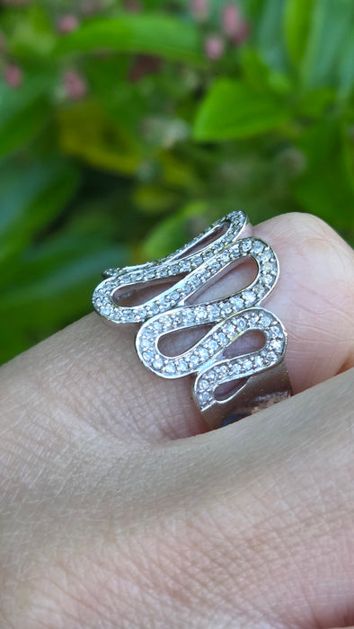 Vintage: 9ct White Gold 116 Natural Diamond Dress Ring