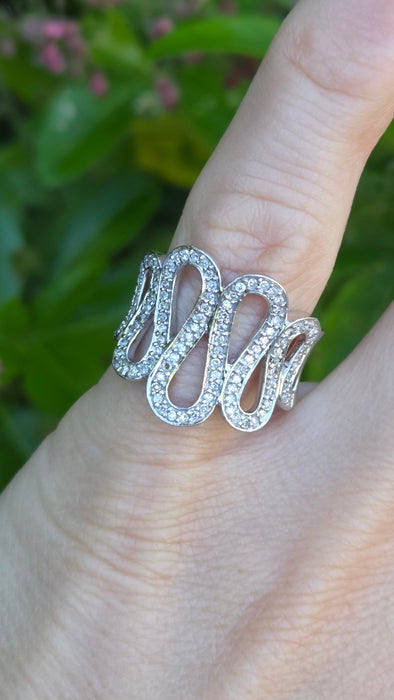 Vintage: 9ct White Gold 116 Natural Diamond Dress Ring