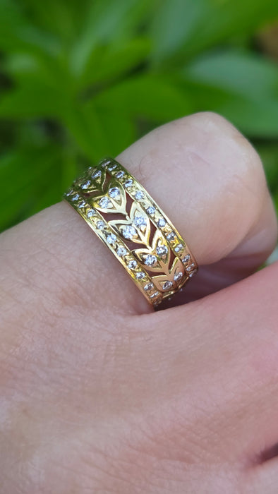 Vintage: 18ct Yellow Gold Diamond Full Eternity Band Ring — 0.50ct