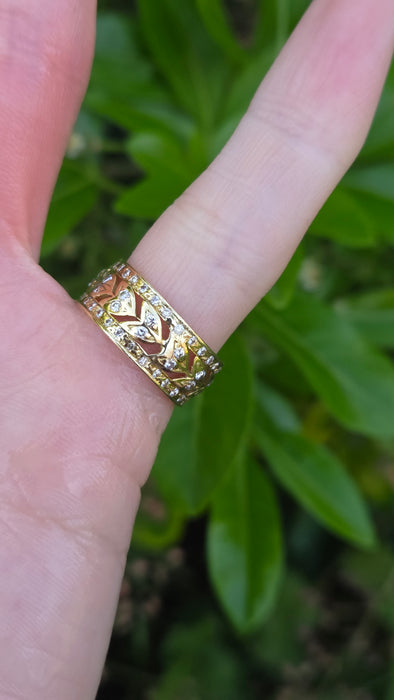 Vintage: 18ct Yellow Gold Diamond Full Eternity Band Ring — 0.50ct