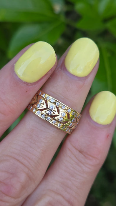Vintage: 18ct Yellow Gold Diamond Full Eternity Band Ring — 0.50ct