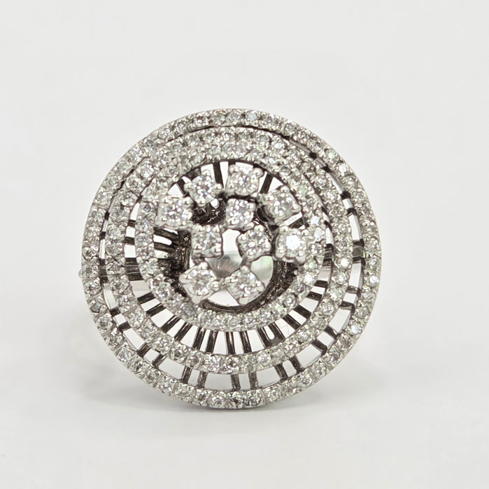 Modern: 18ct White Gold Diamond Concentric Dress Ring — 1.00ct