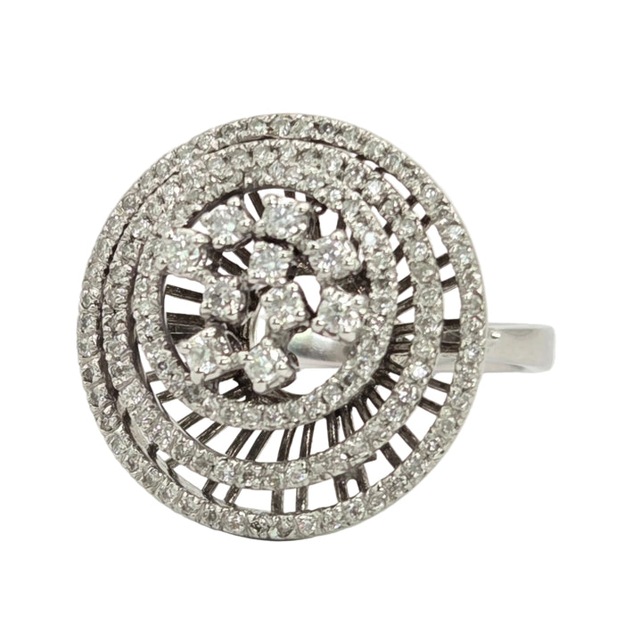 Modern: 18ct White Gold Diamond Concentric Dress Ring — 1.00ct