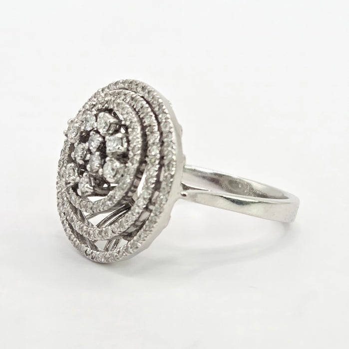 Modern: 18ct White Gold Diamond Concentric Dress Ring — 1.00ct