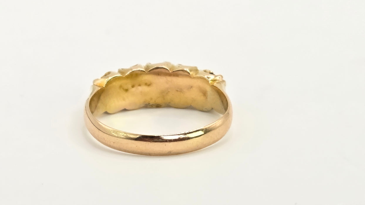 Antique: 15ct Yellow Gold Garnet Five-Stone Stacker Ring — From 1882