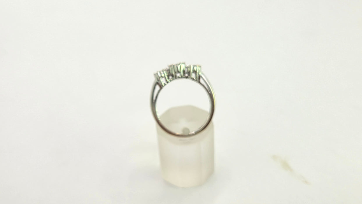 Vintage: 18ct White Gold Diamond Triple Cluster Ring — 0.35ct