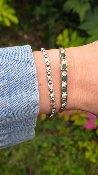 Vintage: 9ct Yellow Gold 50 Diamonds Bracelet
