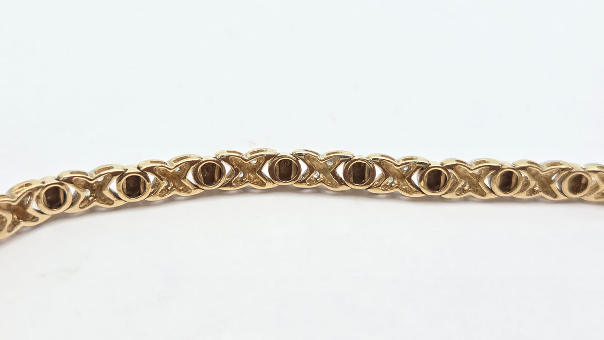 Vintage: 9ct Yellow Gold 50 Diamonds Bracelet