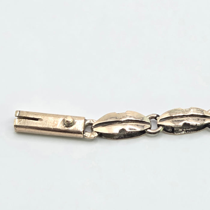 Vintage: 14ct Yellow Gold Emerald & White Sapphire Bracelet