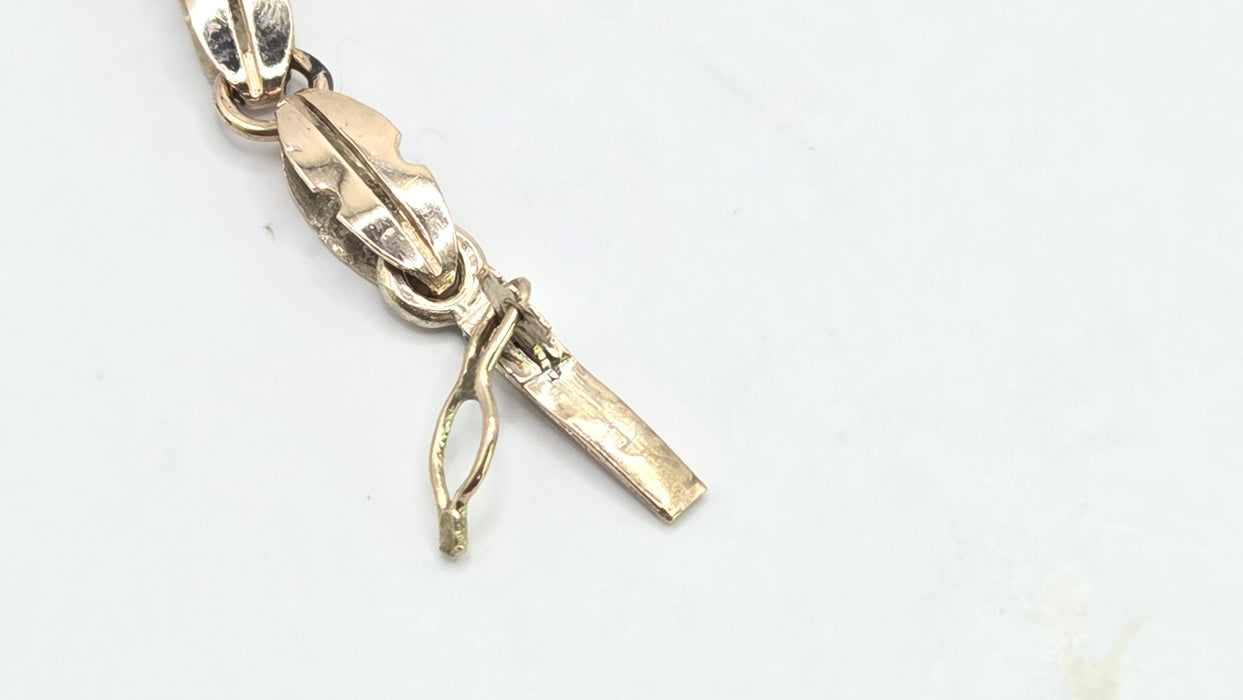 Vintage: 14ct Yellow Gold Emerald & White Sapphire Bracelet