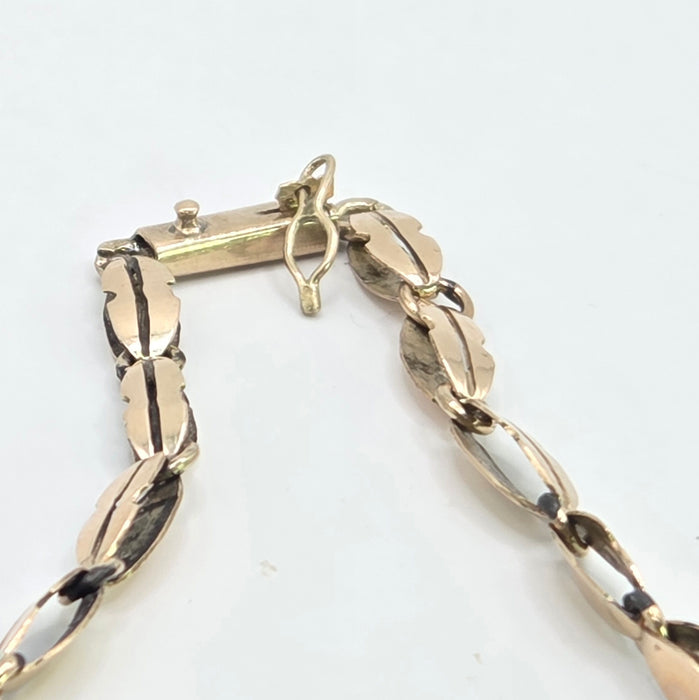 Vintage: 14ct Yellow Gold Emerald & White Sapphire Bracelet