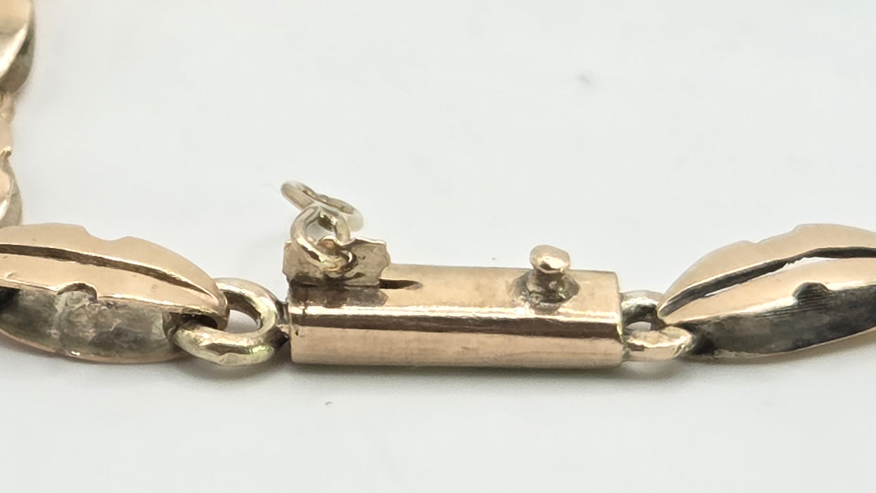 Vintage: 14ct Yellow Gold Emerald & White Sapphire Bracelet