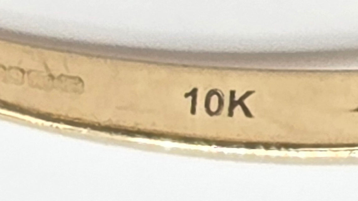 Vintage: 10ct Yellow Gold Smoky Quartz Stacker Half-Eternity Ring