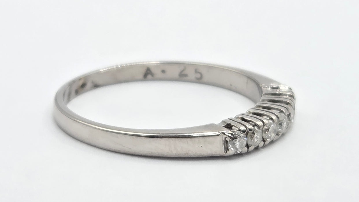 Vintage: 9ct White Gold Diamond Stacker Half-Eternity Ring — 0.25ct