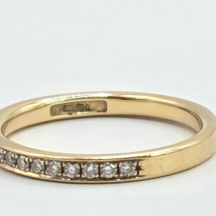 Vintage: 18ct Yellow Gold Diamond Half Eternity Ring