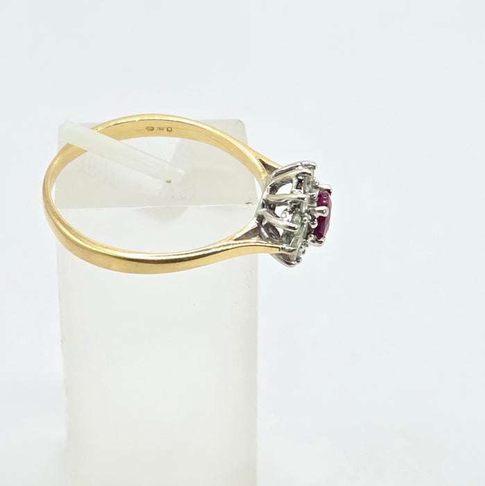 Vintage: 18ct Yellow Gold & Platinum Three Stone Diamond Cross-Over Ring — 0.20ct