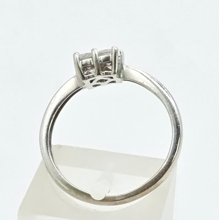 Vintage: 18ct White Gold Four Stone Princess Cut Diamond Square Ring — 0.40ct