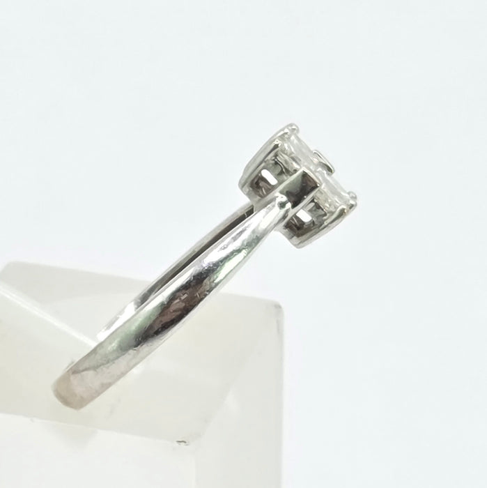 Vintage: 18ct White Gold Four Stone Princess Cut Diamond Square Ring — 0.40ct