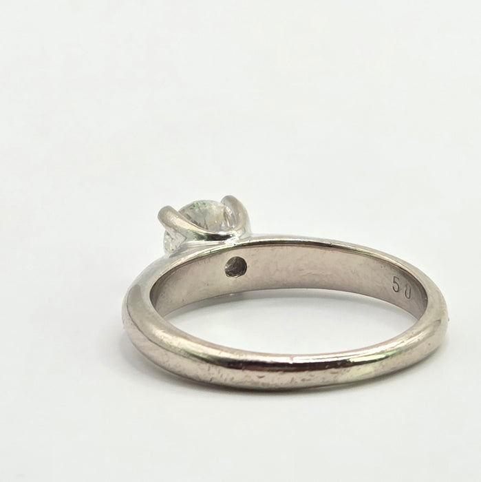 Vintage: 18ct White Gold Diamond Solitaire Ring — 0.50ct