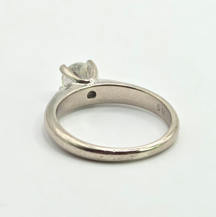 Vintage: 18ct White Gold Diamond Solitaire Ring — 0.50ct