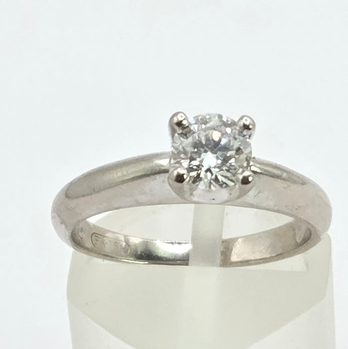 Vintage: 18ct White Gold Diamond Solitaire Ring — 0.50ct