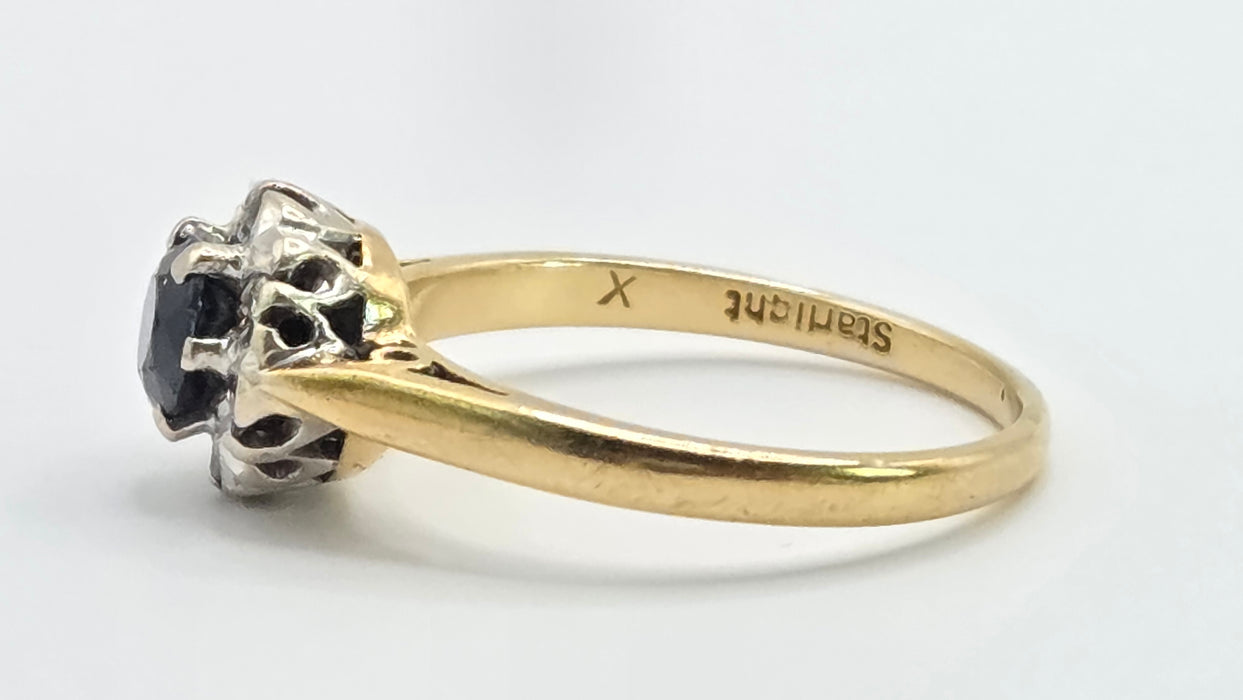 3561 Vintage 18ct Gold Sapphire and Diamonds - from 1976