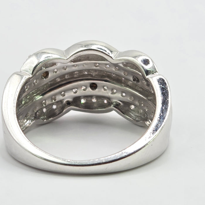 Vintage: 9ct White Gold Diamond Encrusted Pavé Band Ring — 0.66ct