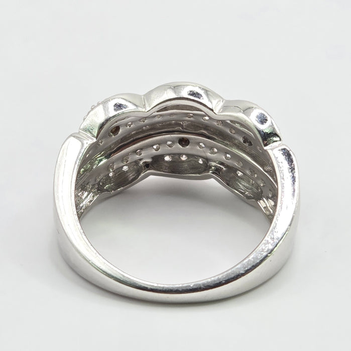 Vintage: 9ct White Gold Diamond Encrusted Pavé Band Ring — 0.66ct