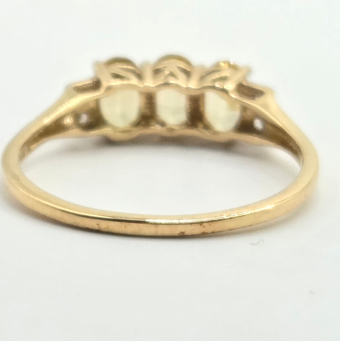 Vintage: 9ct Yellow Gold Citrine & White Topaz Dress Ring