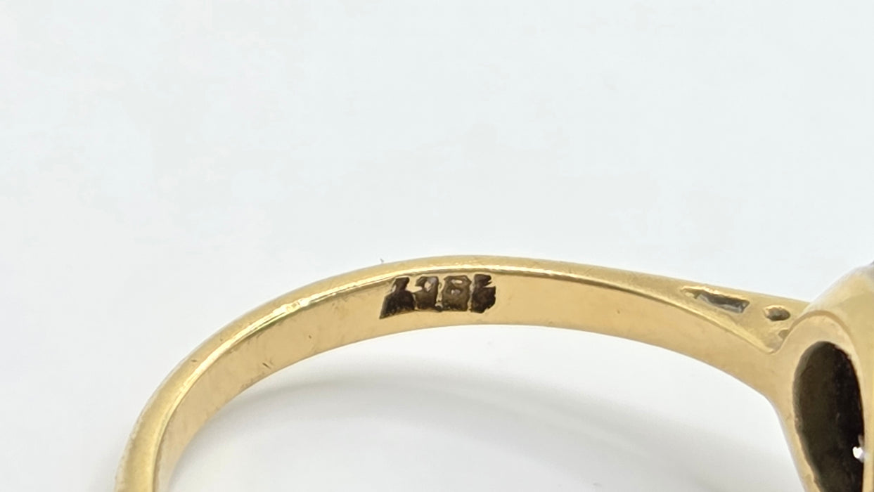 Vintage: 18ct Gold Sapphire & Diamond Art Deco Style Cluster Ring