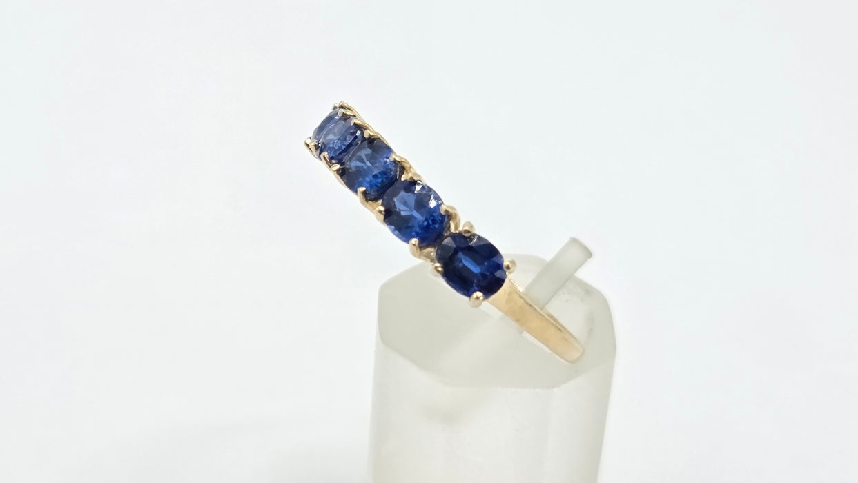 Vintage: 9ct Gold Sapphire Five-Stone Half Eternity Ring