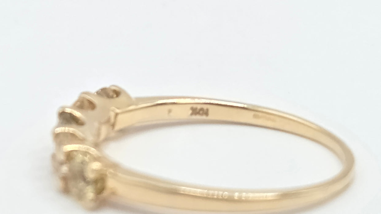 Vintage: 9ct Gold Yellow Beryl Five-Stone Half Eternity Ring