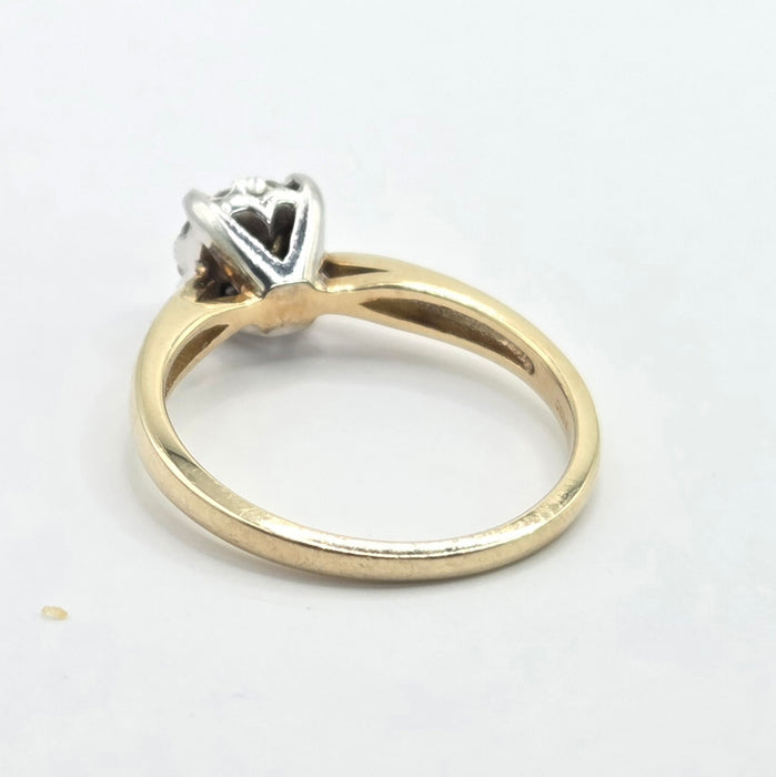 Vintage: 9ct Gold Diamond Cushion Cluster Ring