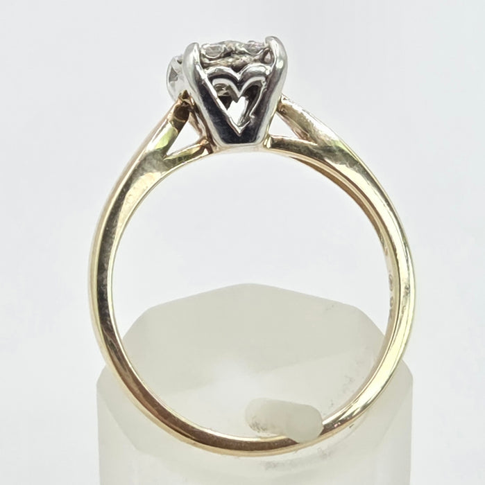 Vintage: 9ct Gold Diamond Cushion Cluster Ring