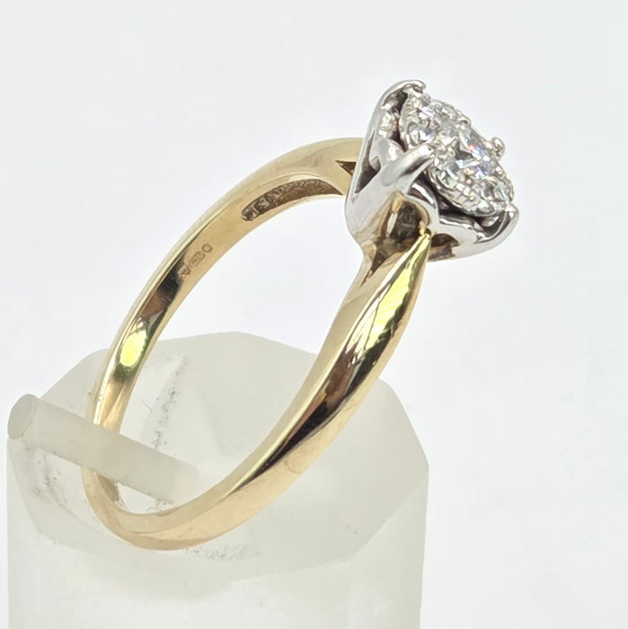 Vintage: 9ct Gold Diamond Cushion Cluster Ring