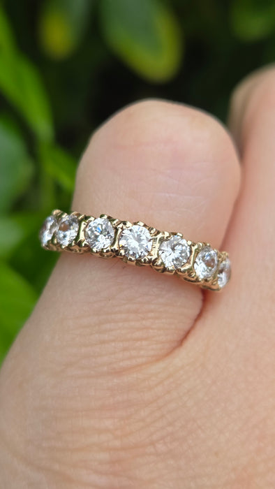 Vintage: 9ct Yellow Gold Simulated Diamond Stacker Ring — From 1981