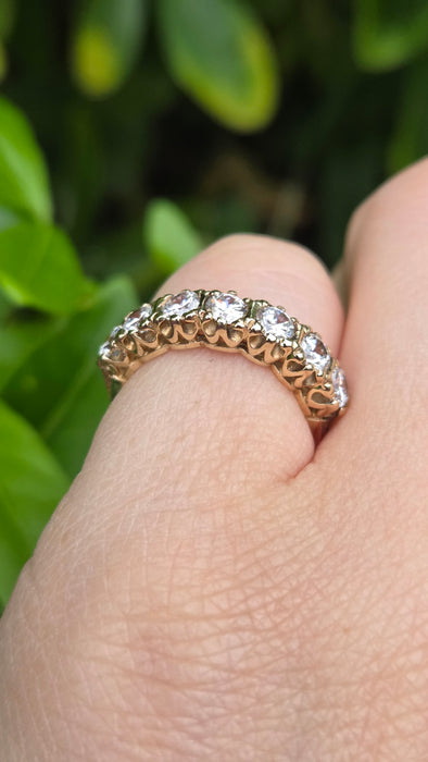 Vintage: 9ct Yellow Gold Simulated Diamond Stacker Ring — From 1981
