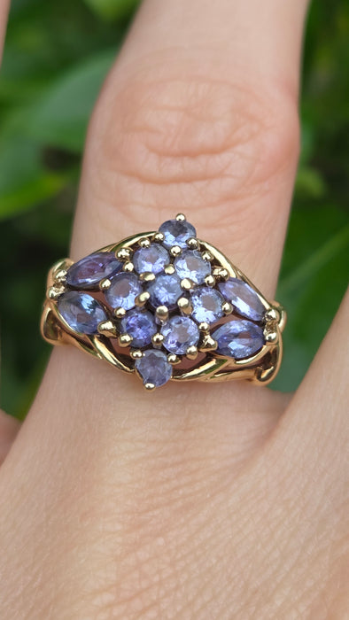 Vintage: 9ct Yellow Gold Tanzanite Dress Ring