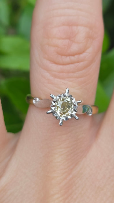 Vintage: 18ct Gold Natural Yellow Diamond Solitaire Ring