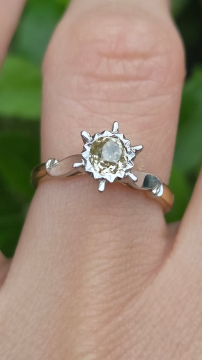 Vintage: 18ct Gold Natural Yellow Diamond Solitaire Ring