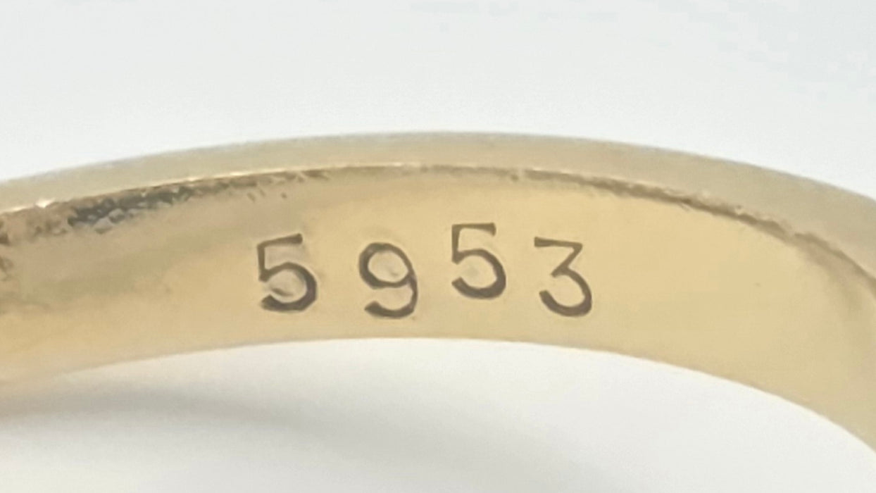 Vintage: 18ct Yellow Gold Seven Diamond Wishbone Ring — From 1978