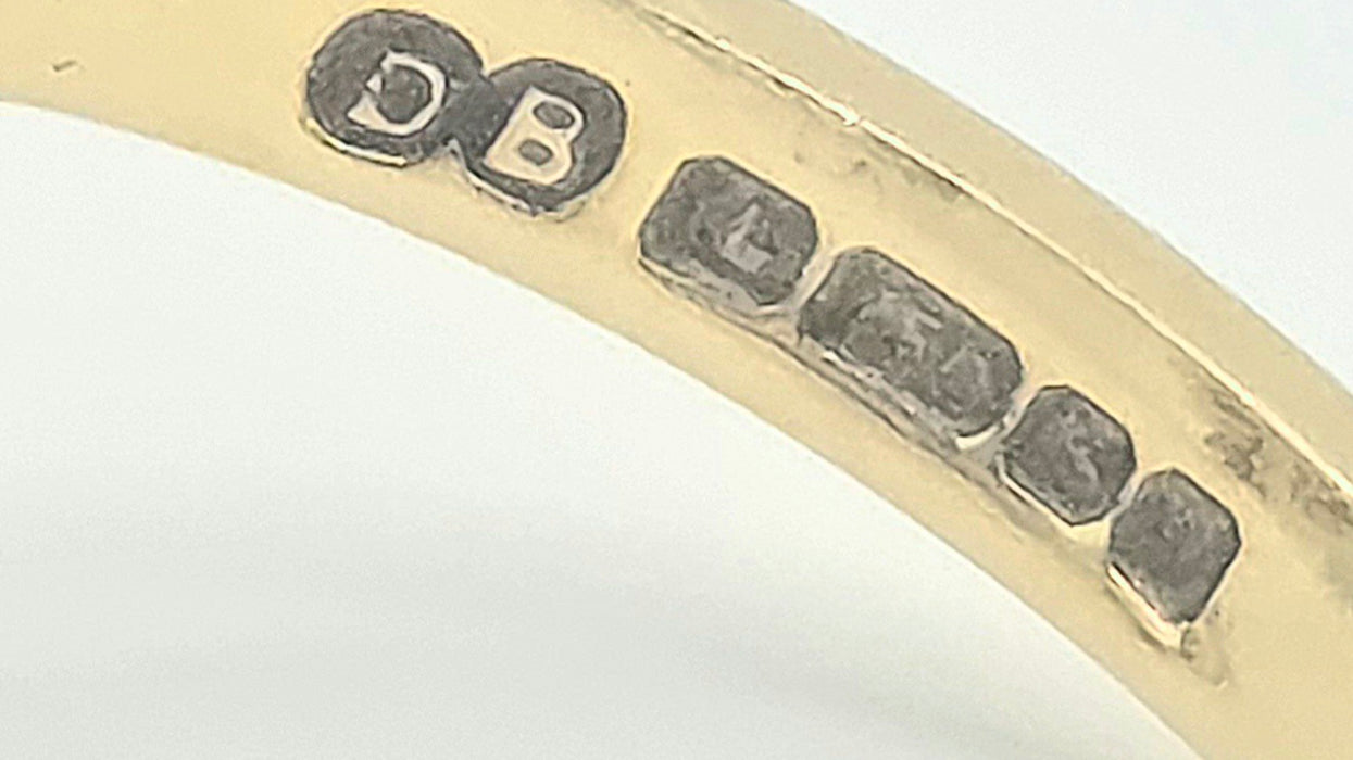 Vintage: 18ct Yellow Gold Seven Diamond Wishbone Ring — From 1978