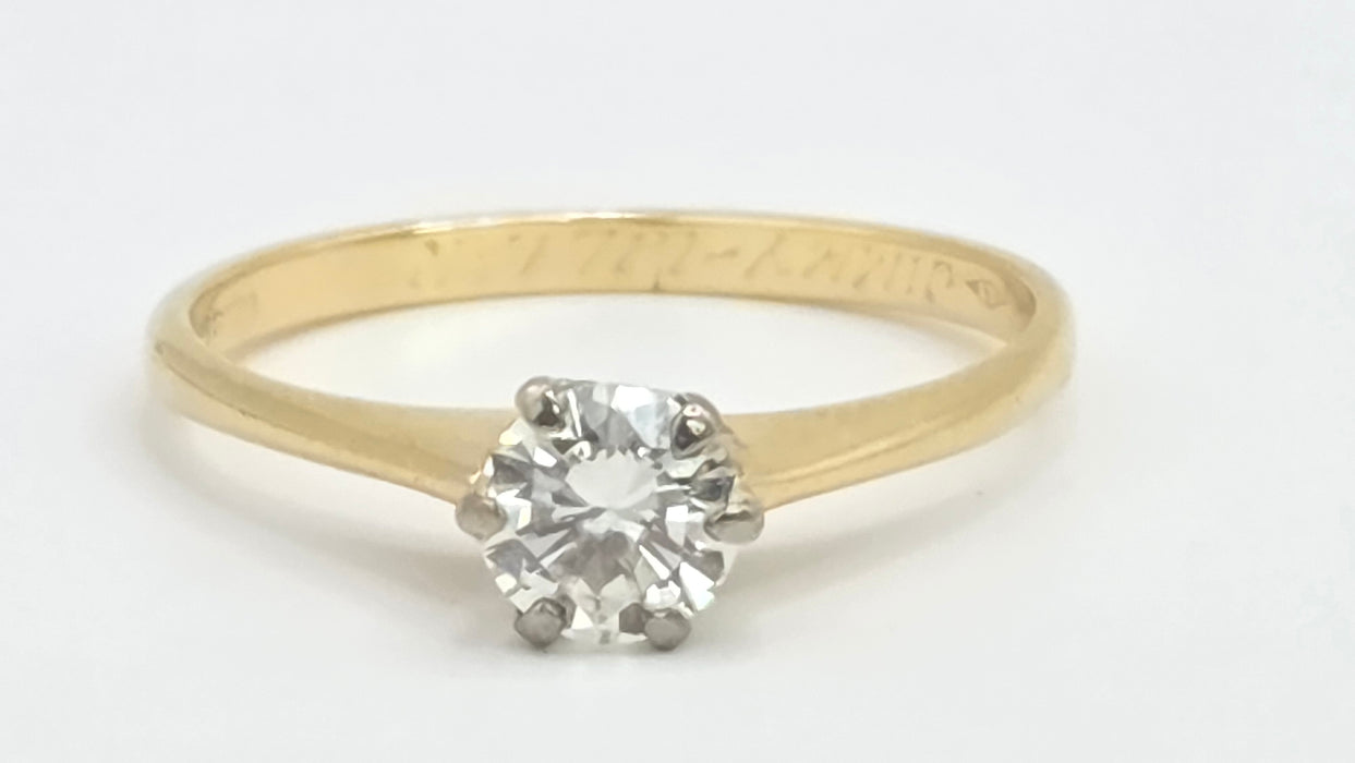Vintage: 18ct Gold Diamond Solitaire Ring — 0.40ct