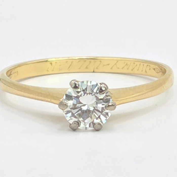 Vintage: 18ct Gold Diamond Solitaire Ring — 0.40ct