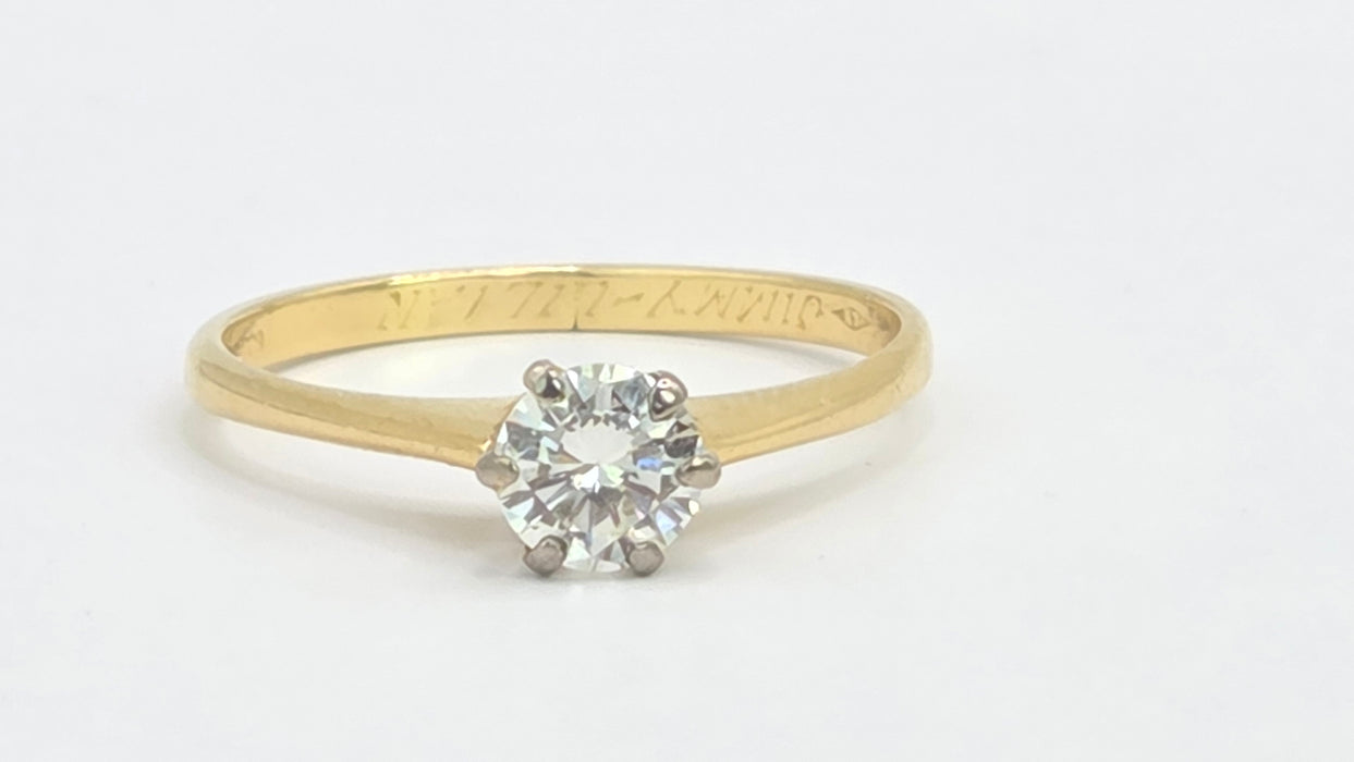 Vintage: 18ct Gold Diamond Solitaire Ring — 0.40ct