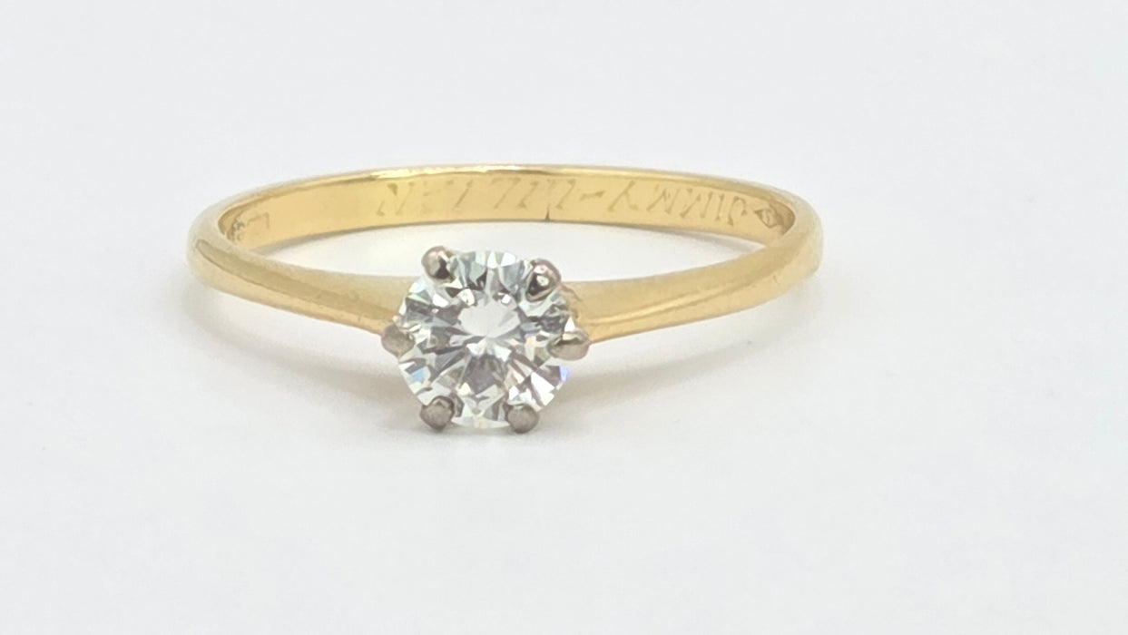 Vintage: 18ct Gold Diamond Solitaire Ring — 0.40ct
