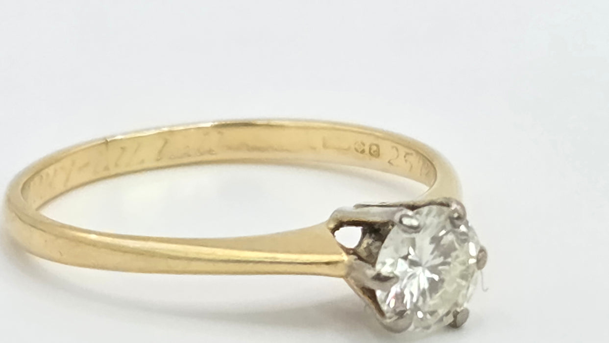Vintage: 18ct Gold Diamond Solitaire Ring — 0.40ct