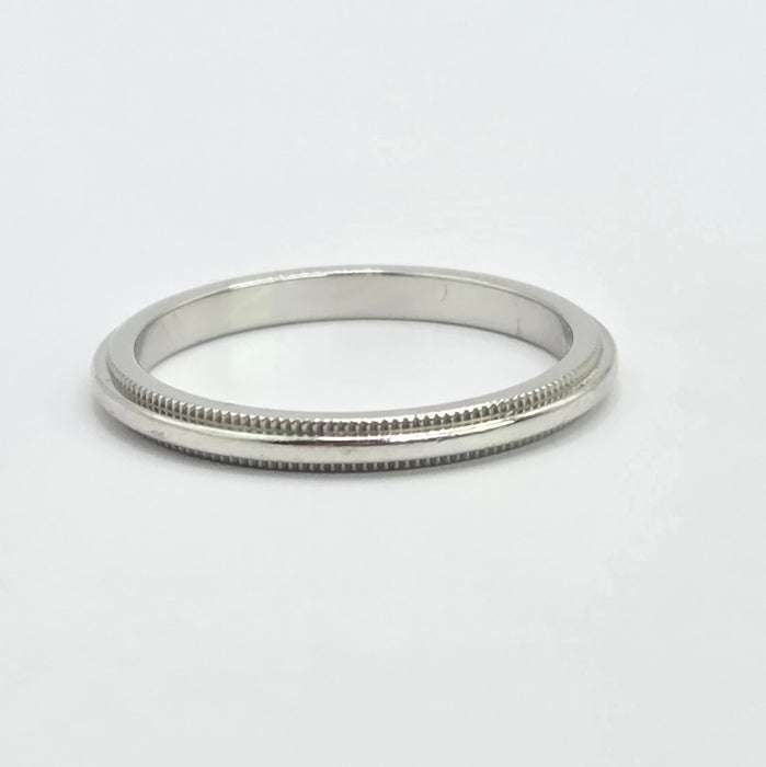 Vintage: Tiffany & Co. Platinum Milgrain Wedding Band Ring