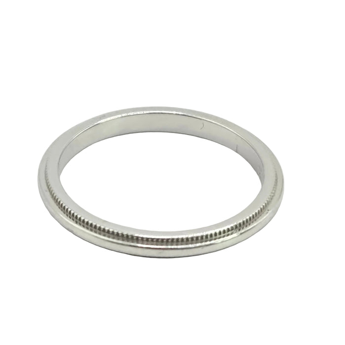 Vintage: Tiffany & Co. Platinum Milgrain Wedding Band Ring