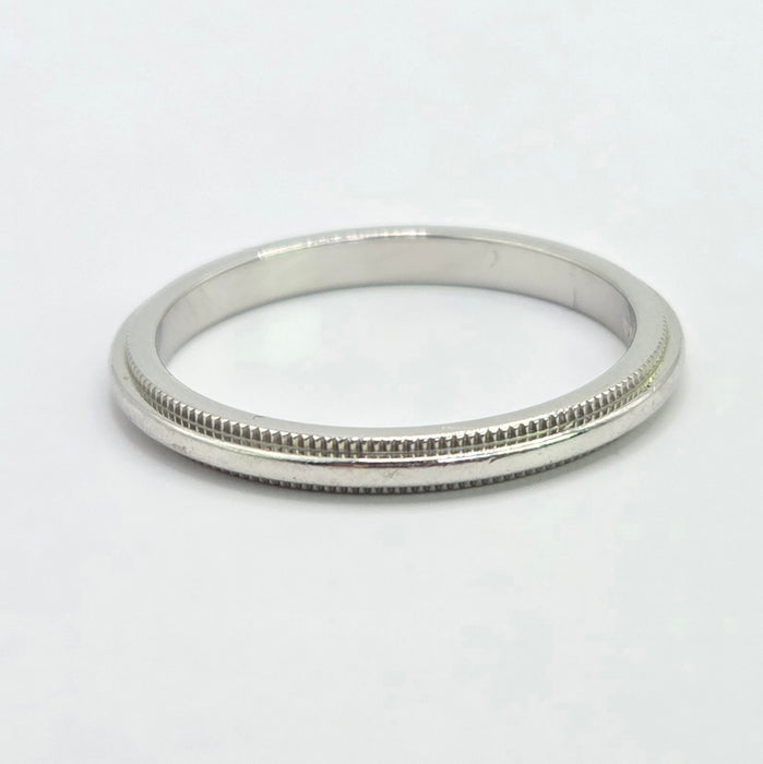 Vintage: Tiffany & Co. Platinum Milgrain Wedding Band Ring